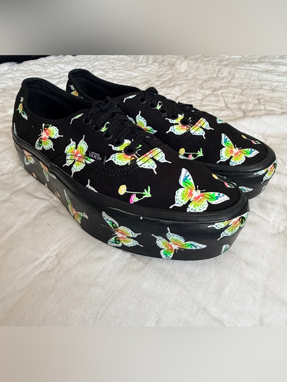 VANS Morph Blackout GLOW IN DARK Stacked Butterfly Sneakers Womens 10 Mens 8.5 - Picture 2 of 11